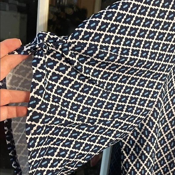 Geometric Patterned Blue and Orange Dress - Picture 2 of 3